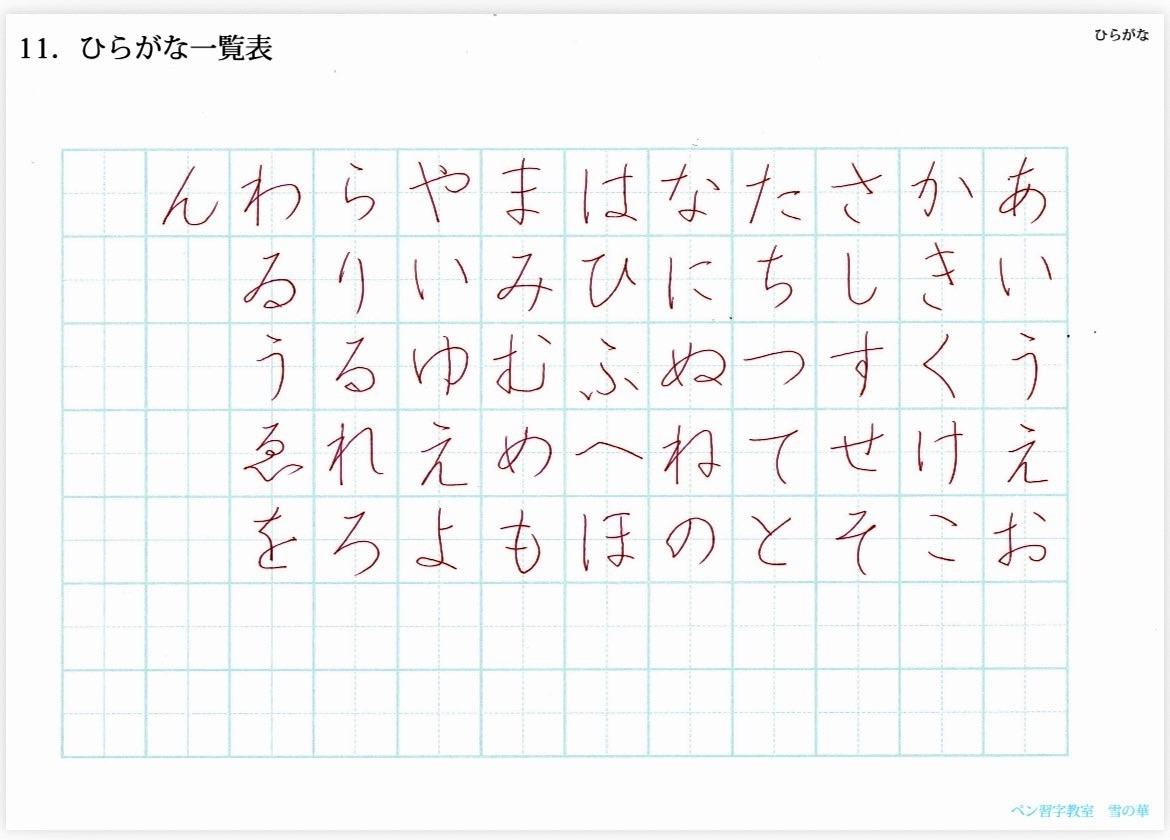 ひらがなは丸暗記！